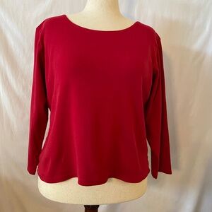 Karen Scott Woman Long Sleeve Red Shirt Size 1x